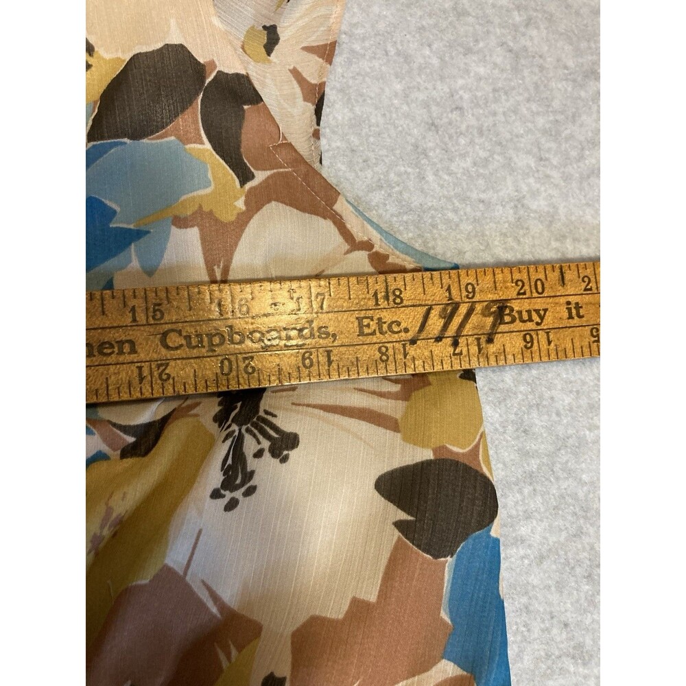 lauren ralph lauren Dress Sz 12 Black Label Floral V Neck Flowy Classic Spring - Picture 10 of 16
